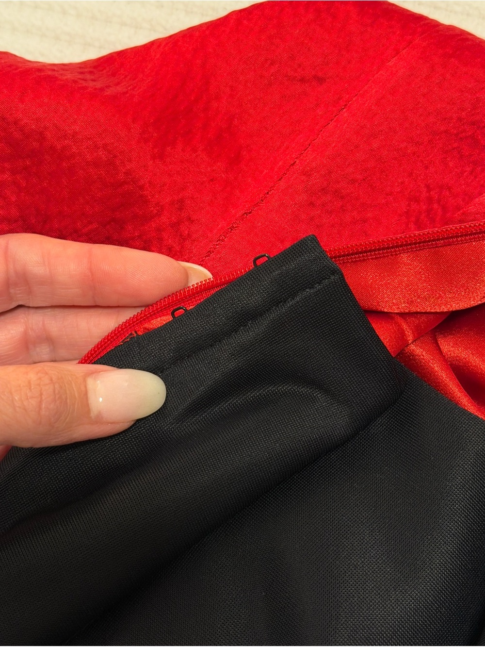Badgley Mischka Red Silk Corset Midi Dress Strapless Cocktail Formal Size 10 - Picture 8 of 8